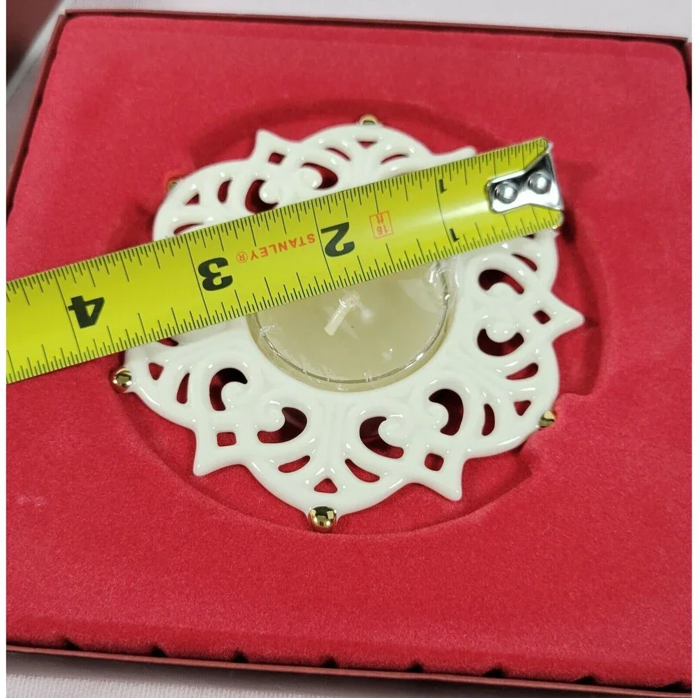Lenox Christmas Snow Lights Sparkle Votive Tealight Snowflake 2 Candle Holder
